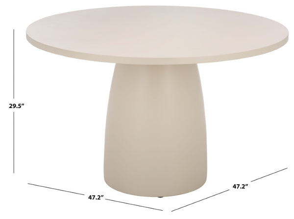 Safavieh Tina Round Dining Table Matte Finish Minimalist Style Seats Four Open Plan Spaces Ivory PAT6216C-2BX