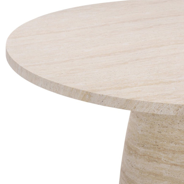 Safavieh Tina Round Dining Table Matte Finish Minimalist Style Seats Four Open Plan Spaces Travertine PAT6217A-2BX