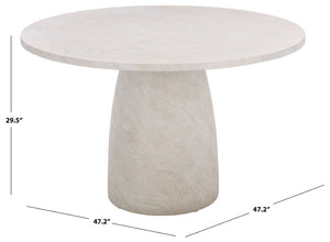Safavieh Tina Round Dining Table Matte Finish Minimalist Style Seats Four Open Plan Spaces Smoke PAT6217B-2BX