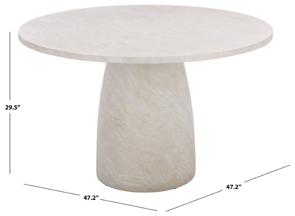 Safavieh Tina Round Dining Table Matte Finish Minimalist Style Seats Four Open Plan Spaces Smoke PAT6217B-2BX