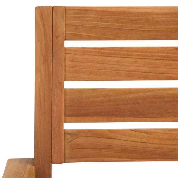 Safavieh Leon Solid Teak Stacking Chair - Elegant Natural Finish For Stylish Outdoor Comfort & Durability Natural  Pat6501a-set2