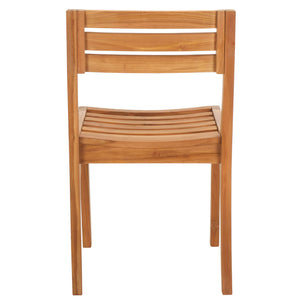 Safavieh Anna Natural Teak Chair - Timeless Outdoor Elegance For Patios & Gardens, Durable & Stylish Design Natural  Pat6502a-set2