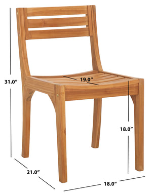 Safavieh Anna Natural Teak Chair - Timeless Outdoor Elegance For Patios & Gardens, Durable & Stylish Design Natural  Pat6502a-set2