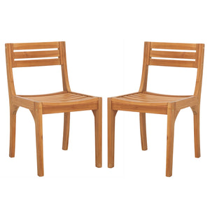 Safavieh Anna Natural Teak Chair - Timeless Outdoor Elegance For Patios & Gardens, Durable & Stylish Design Natural  Pat6502a-set2
