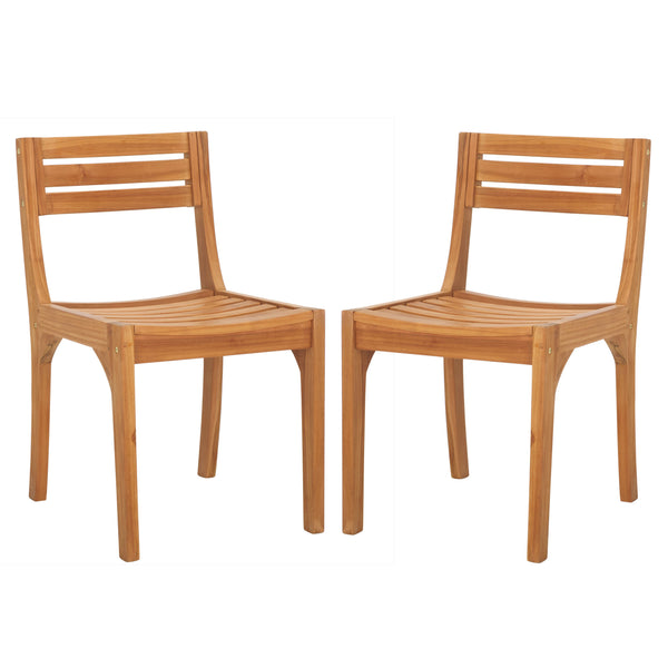 Safavieh Anna Natural Teak Chair - Timeless Outdoor Elegance For Patios & Gardens, Durable & Stylish Design Natural  Pat6502a-set2