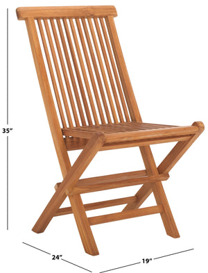 Safavieh Holly Solid Teak Folding Chair - Durable Outdoor Seating With Natural Elegance For Any Space Natural  Pat6503a-set2
