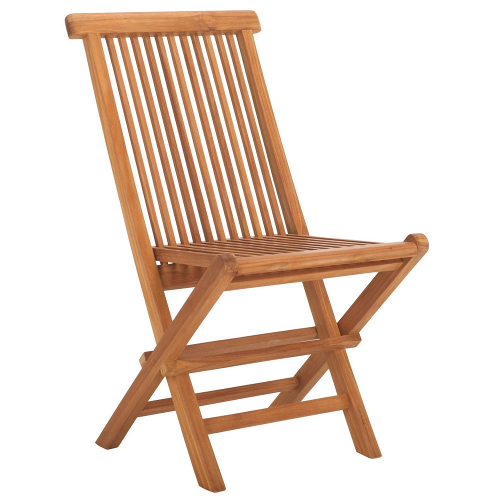 Safavieh HOLLY Solid Teak Folding Chair - Timeless Outdoor Seating, Weather-Resistant, Elegant & Durable Design PAT6503A-SET2