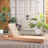 Safavieh Aberdeen Solid Teak Lounger Natural PAT6504A