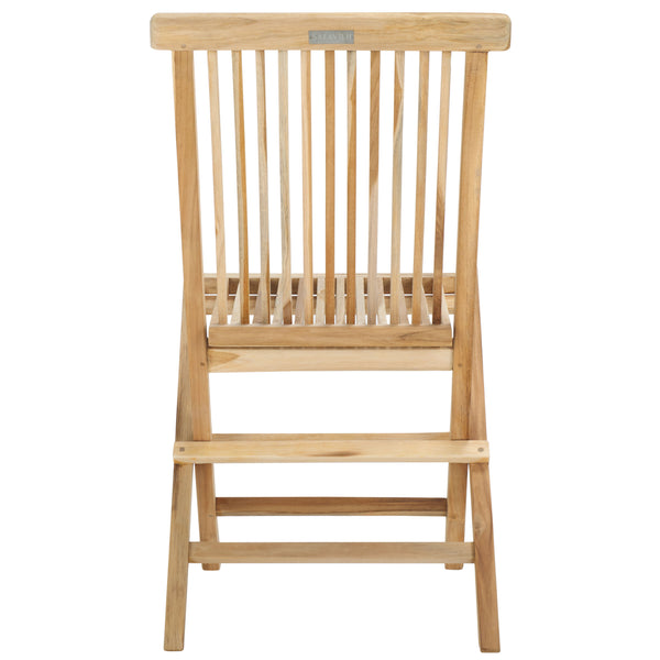 Safavieh Marcus Solid Teak Folding Chair - Elegant Outdoor Seating For Patio & Garden, Weather-resistant Design Natural Teak Wood Pat6600a-set2