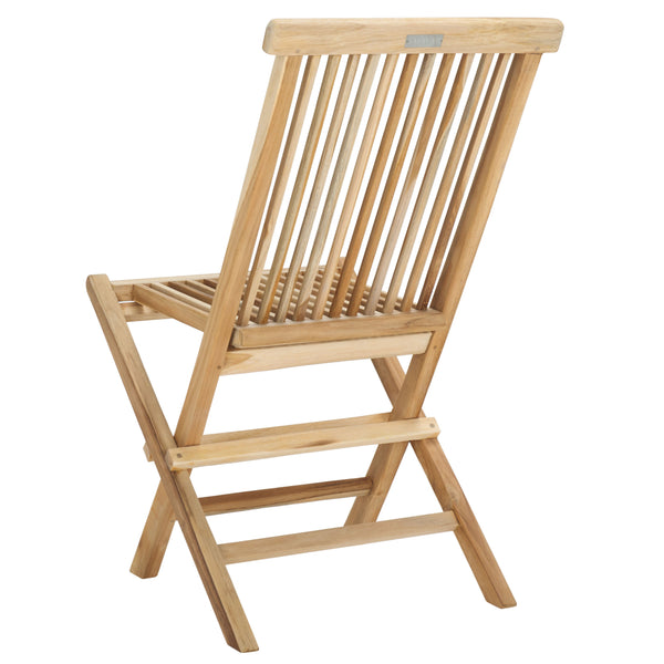 Safavieh Marcus Solid Teak Folding Chair - Elegant Outdoor Seating For Patio & Garden, Weather-resistant Design Natural Teak Wood Pat6600a-set2