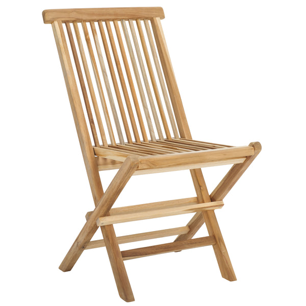 Safavieh Marcus Solid Teak Folding Chair - Elegant Outdoor Seating For Patio & Garden, Weather-resistant Design Natural Teak Wood Pat6600a-set2