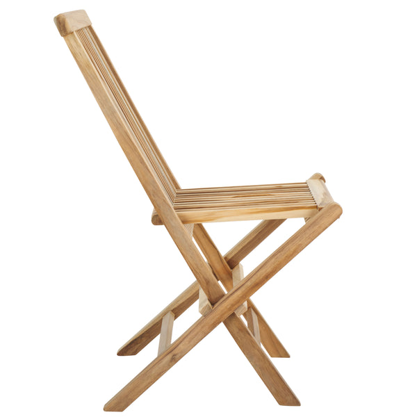 Safavieh Marcus Solid Teak Folding Chair - Elegant Outdoor Seating For Patio & Garden, Weather-resistant Design Natural Teak Wood Pat6600a-set2
