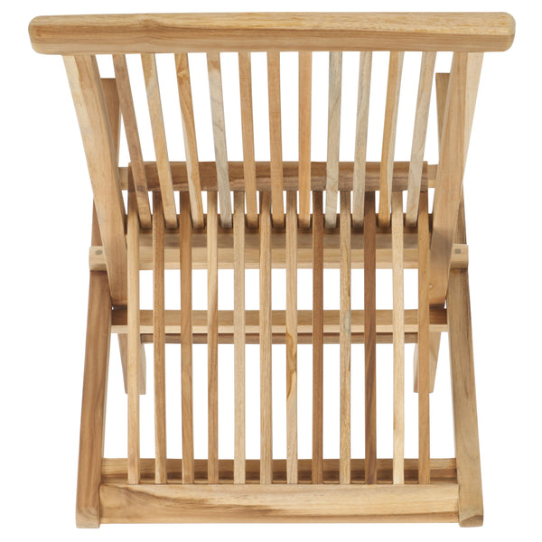 Safavieh Marcus Solid Teak Folding Chair - Elegant Outdoor Seating For Patio & Garden, Weather-resistant Design Natural Teak Wood Pat6600a-set2