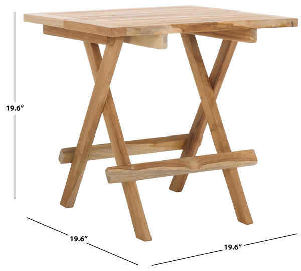 Safavieh Saba Solid Teak Folding Square Table Natural PAT6602A