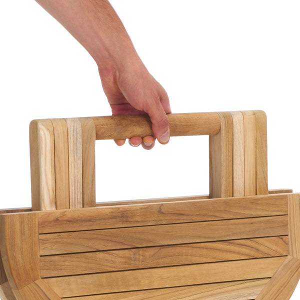 Safavieh Rory Solid Teak Folding Round Table Natural PAT6603A