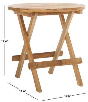 Safavieh Rory Solid Teak Folding Round Table Natural PAT6603A