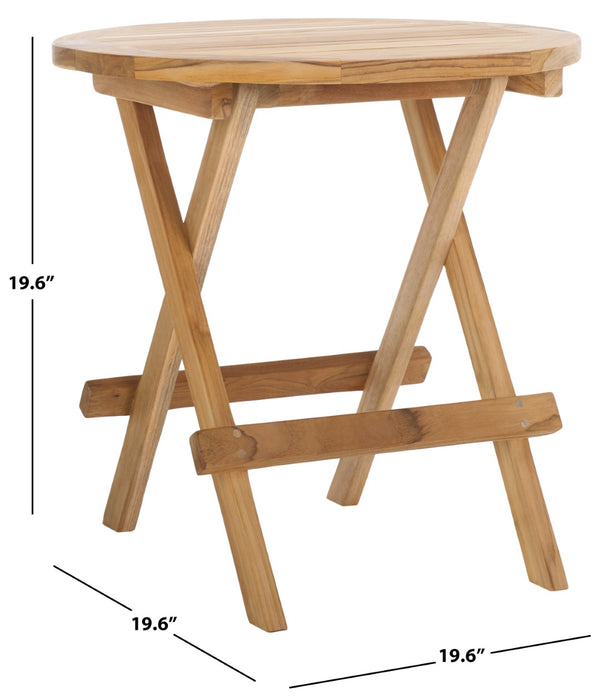 Safavieh Rory Solid Teak Folding Round Table Natural PAT6603A
