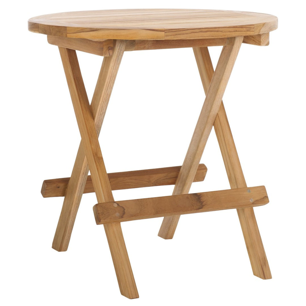 Safavieh RORY Solid Teak Folding Round Table - Compact, Weather-Resistant Design for Outdoor Gatherings PAT6603A