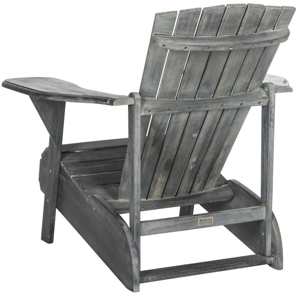 Safavieh MOPANI Chair - Modern Adirondack Design in Sustainable Acacia Wood for Stylish Outdoor Relaxation Ash Grey PAT6700A