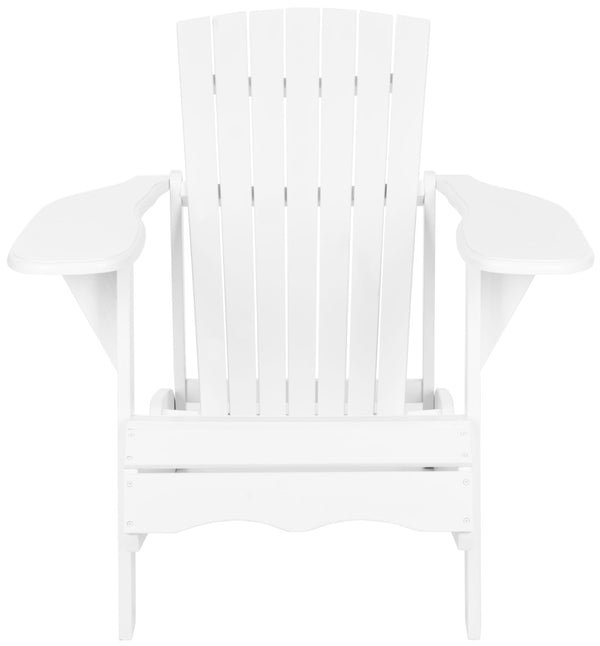 Safavieh MOPANI Chair - Modern Adirondack Design in Sustainable Acacia Wood for Stylish Outdoor Relaxation White PAT6700B