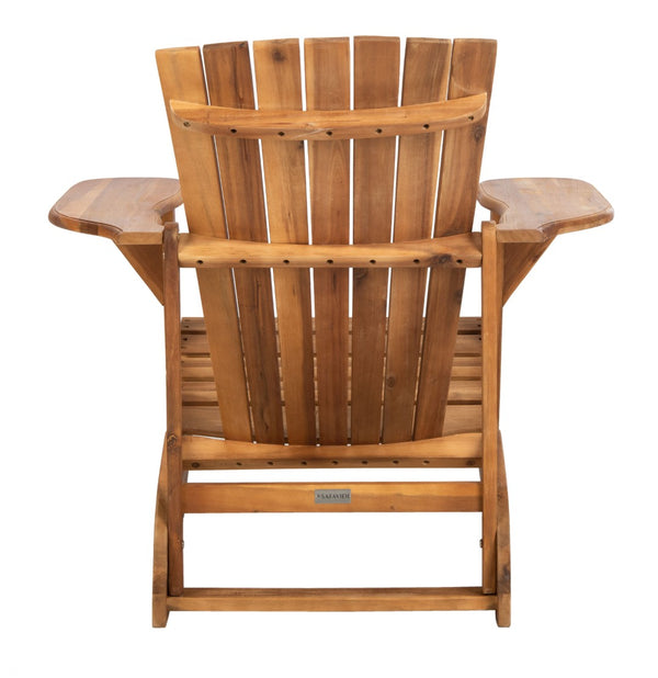 Safavieh MOPANI Chair - Modern Adirondack Design in Sustainable Acacia Wood for Stylish Outdoor Relaxation Natural PAT6700C