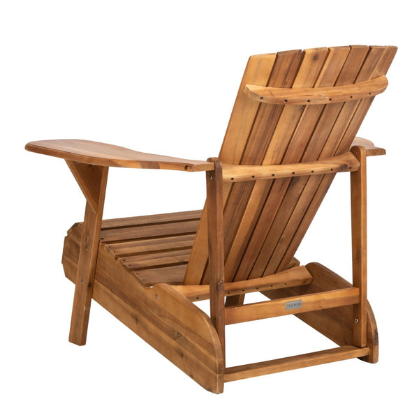 Safavieh MOPANI Chair - Modern Adirondack Design in Sustainable Acacia Wood for Stylish Outdoor Relaxation Natural PAT6700C