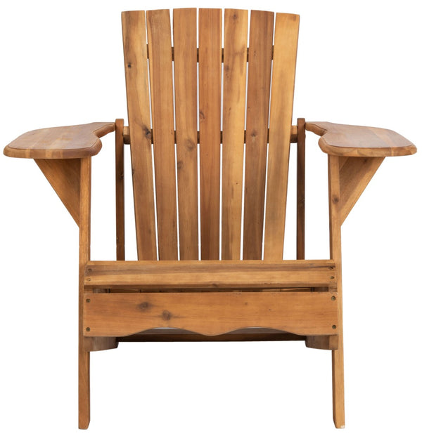 Safavieh MOPANI Chair - Modern Adirondack Design in Sustainable Acacia Wood for Stylish Outdoor Relaxation Natural PAT6700C