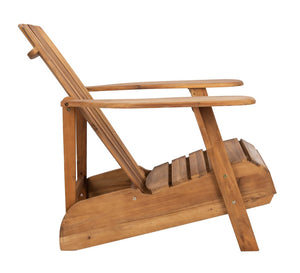 Safavieh MOPANI Chair - Modern Adirondack Design in Sustainable Acacia Wood for Stylish Outdoor Relaxation Natural PAT6700C
