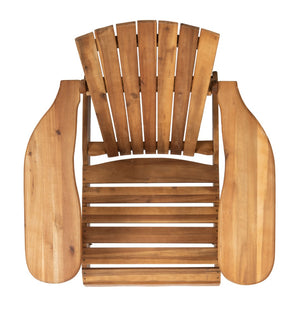 Safavieh MOPANI Chair - Modern Adirondack Design in Sustainable Acacia Wood for Stylish Outdoor Relaxation Natural PAT6700C