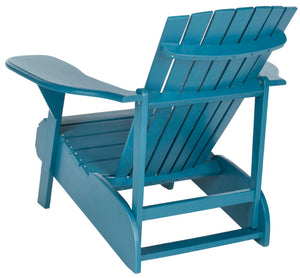 Safavieh MOPANI Chair - Modern Adirondack Design in Sustainable Acacia Wood for Stylish Outdoor Relaxation Blue PAT6700D