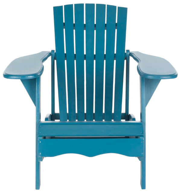 Safavieh MOPANI Chair - Modern Adirondack Design in Sustainable Acacia Wood for Stylish Outdoor Relaxation Blue PAT6700D