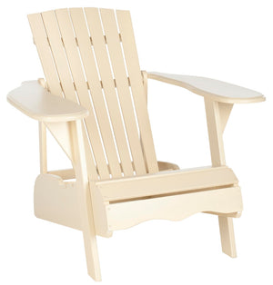 Safavieh MOPANI Chair - Modern Adirondack Design in Sustainable Acacia Wood for Stylish Outdoor Relaxation Beige PAT6700E