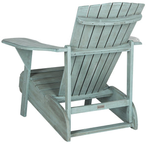 Safavieh MOPANI Chair - Modern Adirondack Design in Sustainable Acacia Wood for Stylish Outdoor Relaxation Beach House Blu PAT6700F