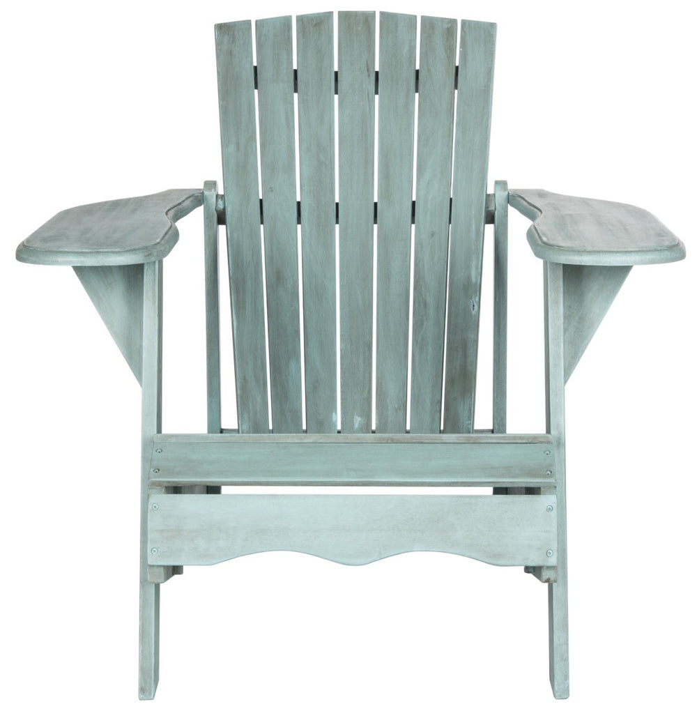 Safavieh MOPANI Chair - Modern Adirondack Design in Sustainable Acacia Wood for Stylish Outdoor Relaxation Beach House Blu PAT6700F