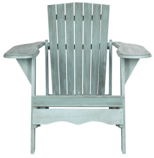 Safavieh MOPANI Chair - Modern Adirondack Design in Sustainable Acacia Wood for Stylish Outdoor Relaxation Beach House Blu PAT6700F