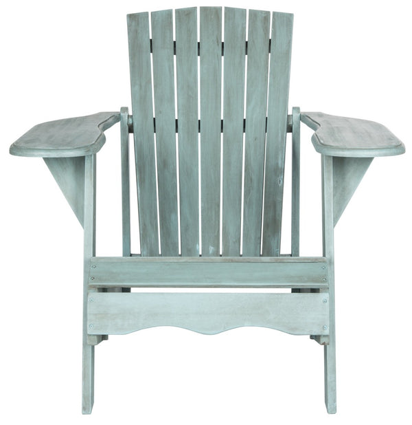 Safavieh MOPANI Chair - Modern Adirondack Design in Sustainable Acacia Wood for Stylish Outdoor Relaxation Beach House Blu PAT6700F