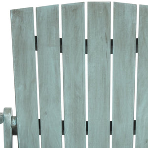 Safavieh MOPANI Chair - Modern Adirondack Design in Sustainable Acacia Wood for Stylish Outdoor Relaxation Beach House Blu PAT6700F