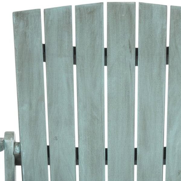 Safavieh MOPANI Chair - Modern Adirondack Design in Sustainable Acacia Wood for Stylish Outdoor Relaxation Beach House Blu PAT6700F