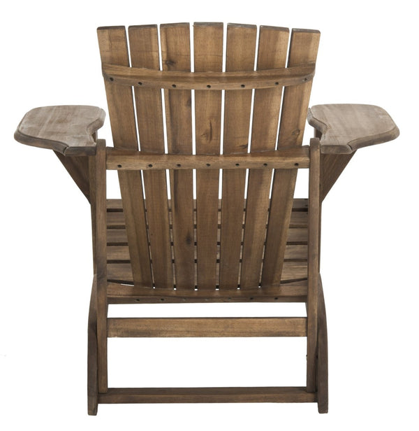 Safavieh MOPANI Chair - Modern Adirondack Design in Sustainable Acacia Wood for Stylish Outdoor Relaxation Rustic Brown PAT6700G