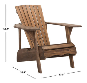 Safavieh MOPANI Chair - Modern Adirondack Design in Sustainable Acacia Wood for Stylish Outdoor Relaxation Rustic Brown PAT6700G