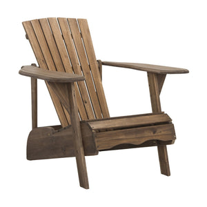Safavieh MOPANI Chair - Modern Adirondack Design in Sustainable Acacia Wood for Stylish Outdoor Relaxation Rustic Brown PAT6700G