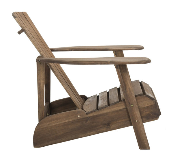 Safavieh MOPANI Chair - Modern Adirondack Design in Sustainable Acacia Wood for Stylish Outdoor Relaxation Rustic Brown PAT6700G