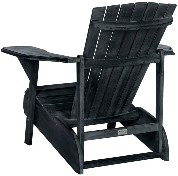 Safavieh MOPANI Chair - Modern Adirondack Design in Sustainable Acacia Wood for Stylish Outdoor Relaxation Dark Slate Gray PAT6700K