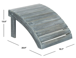 Safavieh MOPANI Ottoman - Stylish Adirondack Slatted Design for Outdoor Comfort and Timeless Curb Appeal Ash Grey PAT6701A