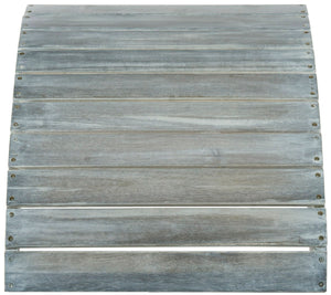 Safavieh MOPANI Ottoman - Stylish Adirondack Slatted Design for Outdoor Comfort and Timeless Curb Appeal Ash Grey PAT6701A