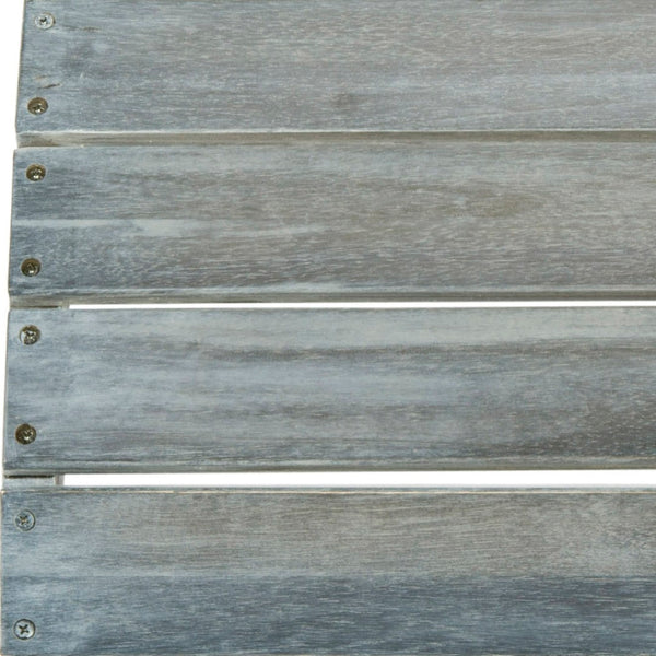 Safavieh MOPANI Ottoman - Stylish Adirondack Slatted Design for Outdoor Comfort and Timeless Curb Appeal Ash Grey PAT6701A