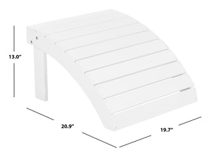 Safavieh MOPANI Ottoman - Stylish Adirondack Slatted Design for Outdoor Comfort and Timeless Curb Appeal White PAT6701B