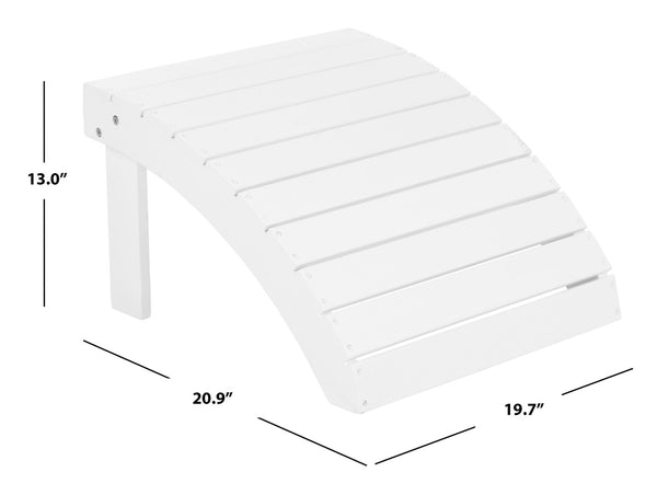 Safavieh MOPANI Ottoman - Stylish Adirondack Slatted Design for Outdoor Comfort and Timeless Curb Appeal White PAT6701B