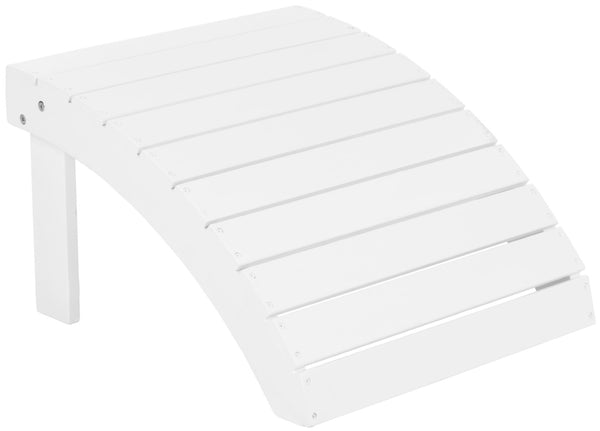 Safavieh MOPANI Ottoman - Stylish Adirondack Slatted Design for Outdoor Comfort and Timeless Curb Appeal White PAT6701B