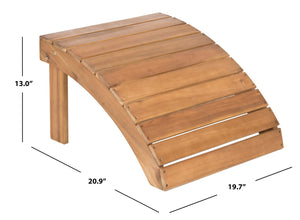 Safavieh MOPANI Ottoman - Stylish Adirondack Slatted Design for Outdoor Comfort and Timeless Curb Appeal Natural PAT6701C